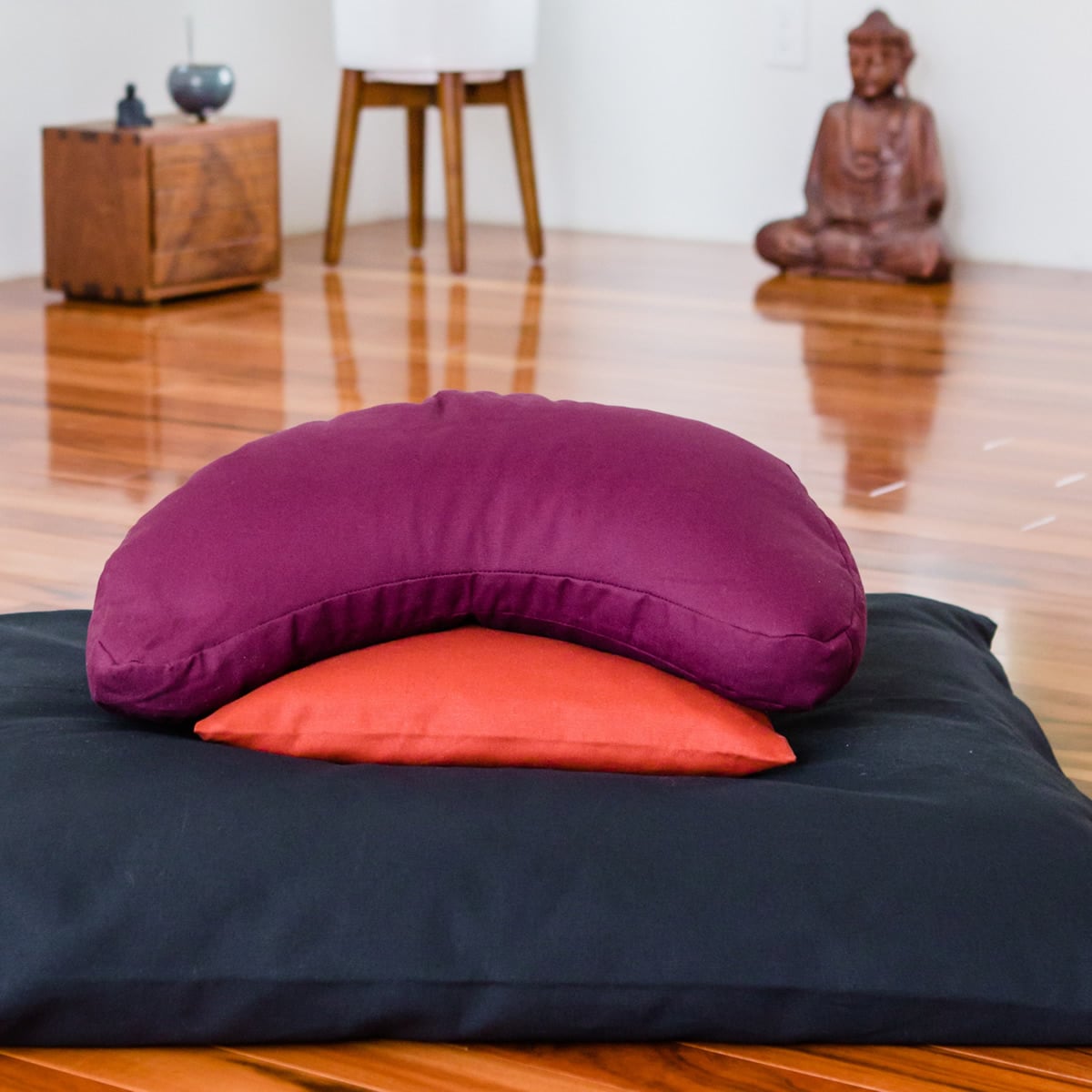 Round Zippered Buckwheat Filled Yoga Meditation Cushion Seat