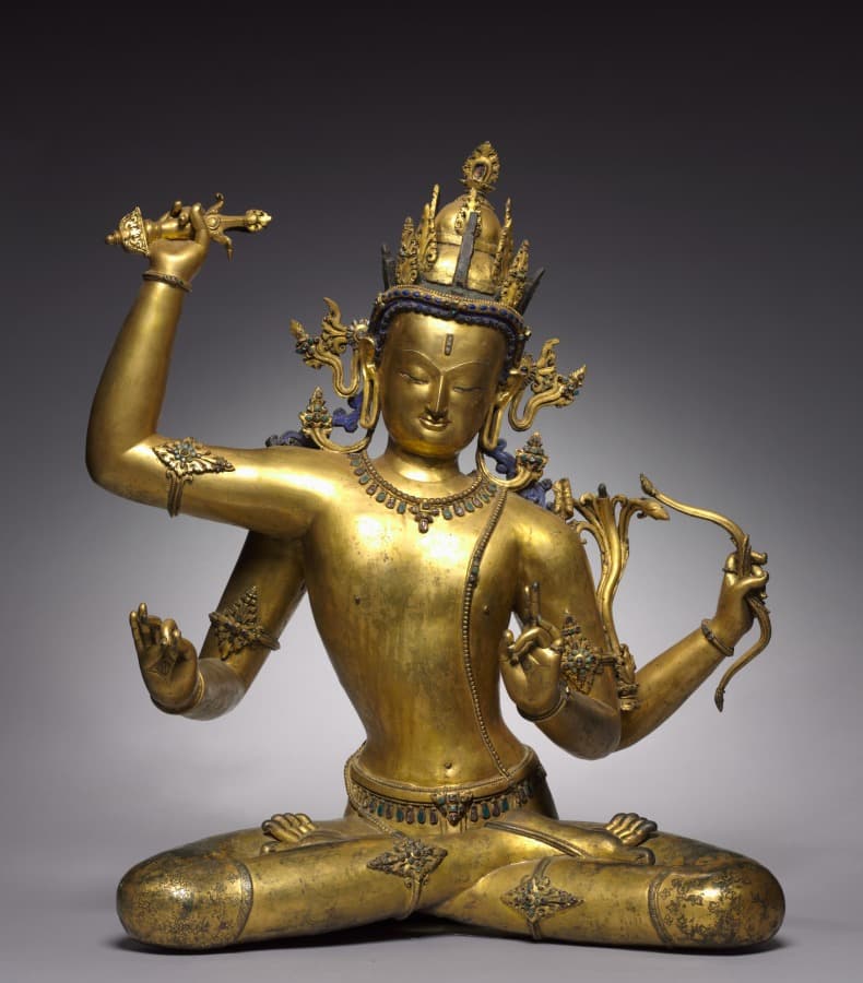 Manjushri Bodhisattva of Wisdom statue from Nepal